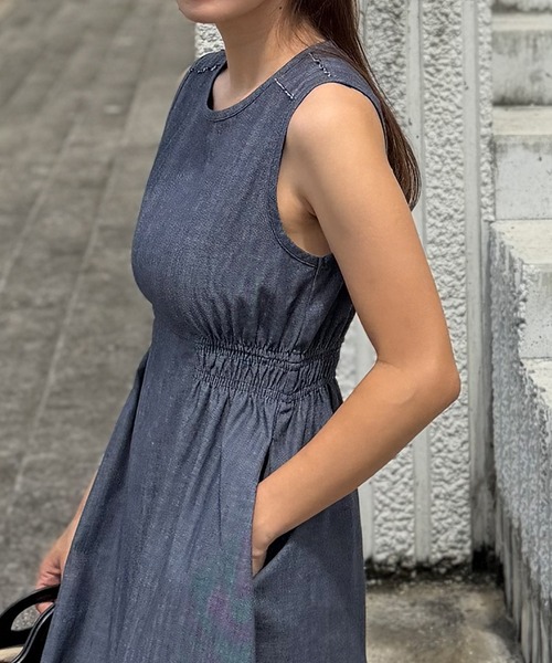ST.ROONEY(セントルーニー)の「ライトデニムワンピース【低身長・小柄女性向け】(ワンピース・レディース・ライトブラック/ライトブルーグレー・XS)」の10枚目の写真