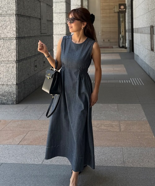 ST.ROONEY(セントルーニー)の「ライトデニムワンピース【低身長・小柄女性向け】(ワンピース・レディース・ライトブラック/ライトブルーグレー・XS)」の14枚目の写真