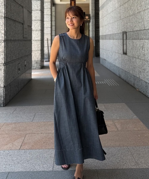 ST.ROONEY(セントルーニー)の「ライトデニムワンピース【低身長・小柄女性向け】(ワンピース・レディース・ライトブラック/ライトブルーグレー・XS)」の18枚目の写真