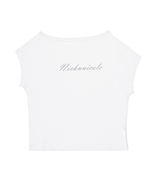 NICK&NICOLE(ニックアンドニコール)の「LETTERING OFF SHOULDER TOP_IVORY(Tシャツ/カットソー・レディース・その他・FREE)」の4枚目の写真