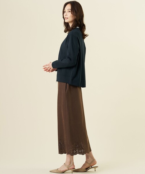 J.PRESS Ladies（J.プレス レディス）の「【季節の変わり目に】Vis/Peスパーク ニット ブルゾン（ニット/セーター・レディース・ネイビー系/ベージュ系・SMALL）」の7枚目の写真