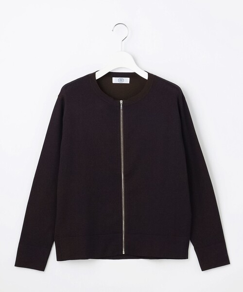 J.PRESS Ladies（J.プレス レディス）の「【季節の変わり目に】Vis/Peスパーク ニット ブルゾン（ニット/セーター・レディース・ネイビー系/ベージュ系・SMALL）」の9枚目の写真