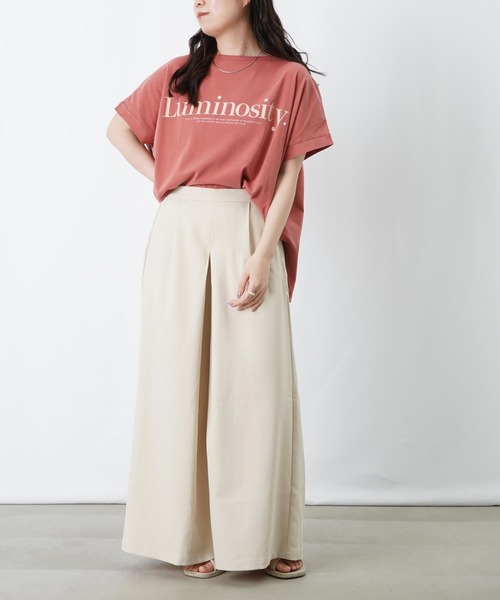 LUCA/LADY LUCK LUCA(ルカ/レディラックルカ)の「LC/LLL ピグメントロゴプルオーバー/ロゴTシャツ(Tシャツ/カットソー・レディース・チャコールグレー/レッド/オフホワイト・FREE)」の5枚目の写真