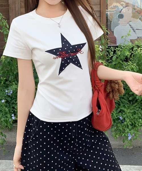 SHEPP（シープ）の「【26年春夏新作】Y2K スターグラフィック 半袖Tシャツ（Tシャツ/カットソー・レディース・ホワイト・L/M）」の8枚目の写真