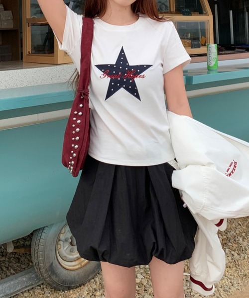 SHEPP（シープ）の「【26年春夏新作】Y2K スターグラフィック 半袖Tシャツ（Tシャツ/カットソー・レディース・ホワイト・L/M）」の6枚目の写真