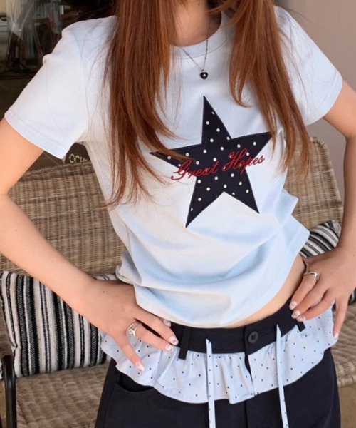 SHEPP（シープ）の「【26年春夏新作】Y2K スターグラフィック 半袖Tシャツ（Tシャツ/カットソー・レディース・ホワイト・L/M）」の11枚目の写真