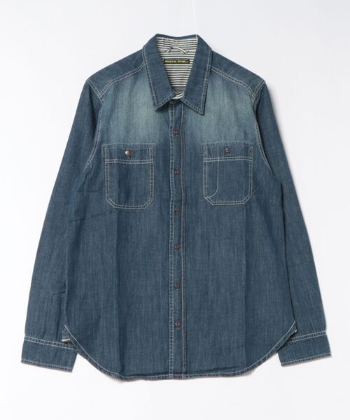GREEN BOWL(グリーンボウル)の「グリーンボウル 【GREEN BOWL】Denim Shirts(シャツ/ブラウス・メンズ・インディゴブルー・L/M)」の8枚目の写真