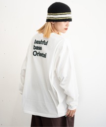 bashful base Oriental（バッシュフルベースオリエンタル）の「【bbO】チェック柄パッチワークロゴドロストロンT（Tシャツ/カットソー）」