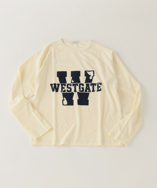 JOURNAL STANDARD(ジャーナルスタンダード)の「ブロークン パッチ フットボール ロンT(Tシャツ/カットソー・メンズ・レッド/アイボリー/ブラック系その他・MEDIUM/LARGE)」の2枚目の写真