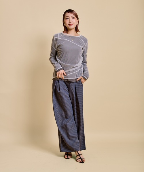 LHELBIE（レルビエ）の「チュールレイヤードセットトップス（Tシャツ/カットソー・レディース・ブラック/アイボリー/イエロー・M）」の14枚目の写真