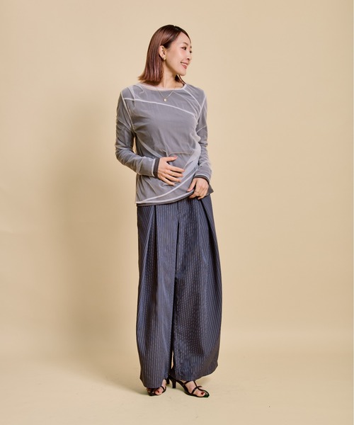 LHELBIE（レルビエ）の「チュールレイヤードセットトップス（Tシャツ/カットソー・レディース・ブラック/アイボリー/イエロー・M）」の16枚目の写真
