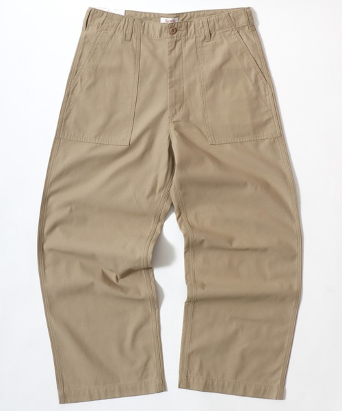 HANES(ヘインズ)の「Hanes/へインズ WIDE FIT CHINO BAKER PANTS/ワイドフィット バックチノ ベイカーパンツ/レディース メンズ(チノパンツ・メンズ・ベージュ/ブラック/チャコール/カーキ・S/M/L/LL)」の9枚目の写真