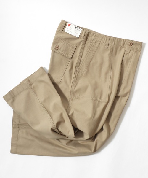 HANES(ヘインズ)の「Hanes/へインズ WIDE FIT CHINO BAKER PANTS/ワイドフィット バックチノ ベイカーパンツ/レディース メンズ(チノパンツ・メンズ・ベージュ/ブラック/チャコール/カーキ・S/M/L/LL)」の19枚目の写真