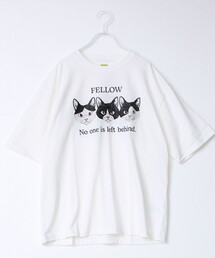 FREDY MAC（フレディーマック）の「【FREDYMAC/フレディマック】度詰め天竺CAT&DOG前後TEE（Tシャツ/カットソー）」