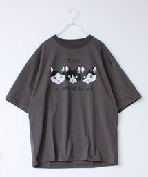 FREDY MAC（フレディーマック）の「【FREDYMAC/フレディマック】度詰め天竺CAT&DOG前後TEE（Tシャツ/カットソー）」
