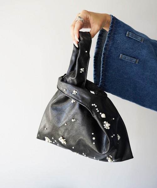SANSeLF(サンセルフ)の「【SANSeLF】パールビーズポイントハンドバッグ saa26a006(ハンドバッグ・レディース・ブラック・FREE)」の4枚目の写真