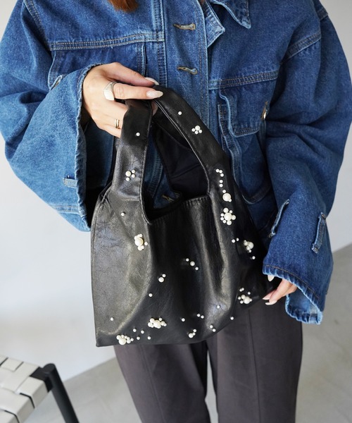 SANSeLF(サンセルフ)の「【SANSeLF】パールビーズポイントハンドバッグ saa26a006(ハンドバッグ・レディース・ブラック・FREE)」の9枚目の写真