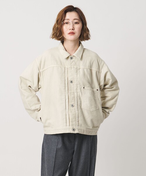 REMI RELIEF(レミレリーフ)の「【別注】<REMI RELIEF for conte>モールスキンジャケット(その他アウター・レディース・オフホワイト・FREE)」の3枚目の写真