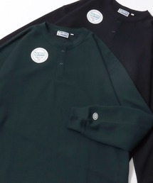 DISCUS/ディスカス オーバーサイズ サーマル ワッフル ヘンリーネック 長袖Tシャツ ロンT レディース メンズ