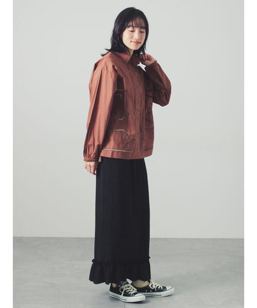 Samansa Mos2(サマンサ モスモス)の「カットワークシャツ(シャツ/ブラウス・レディース・キナリ/ブラウン/ブラック・F)」の9枚目の写真