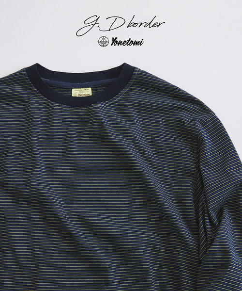 Yonetomi(ヨネトミ)の「米富繊維 / Yonetomi 別注 ガーメントダイ ボーダー ロンT(Tシャツ/カットソー・メンズ・ネイビー/ブラウン/ワイン・MEDIUM/LARGE)」の2枚目の写真