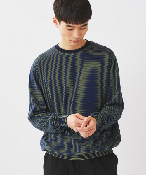 Yonetomi(ヨネトミ)の「米富繊維 / Yonetomi 別注 ガーメントダイ ボーダー ロンT(Tシャツ/カットソー・メンズ・ネイビー/ブラウン/ワイン・MEDIUM/LARGE)」の19枚目の写真