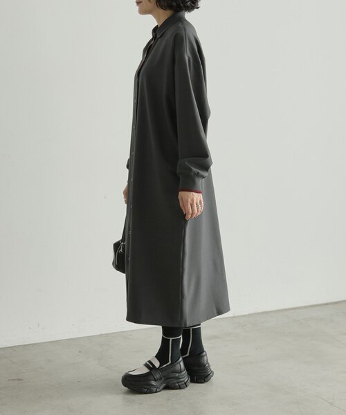ear PAPILLONNER(イアパピヨネ)の「ポロ襟ワンピース【SUM1 STYLE】(ワンピース・レディース・ブラック/グレー・FREE)」の18枚目の写真