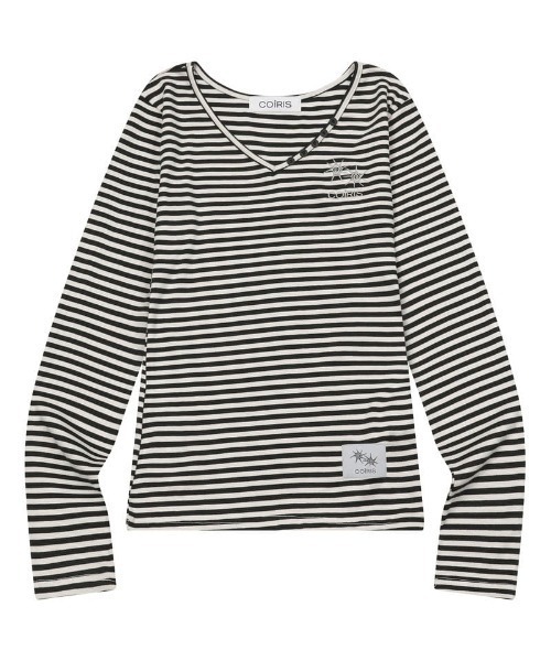 COIRIS(コイリス)の「◇COIRIS◇ブランド直輸入正規品/ローザ Vネック ストライプ 長袖Tシャツ Rosa V-neck Stripe Long Sleeve Tee(Tシャツ/カットソー・レディース・ブラック系その他/ブラック×ホワイト・FREE)」の5枚目の写真