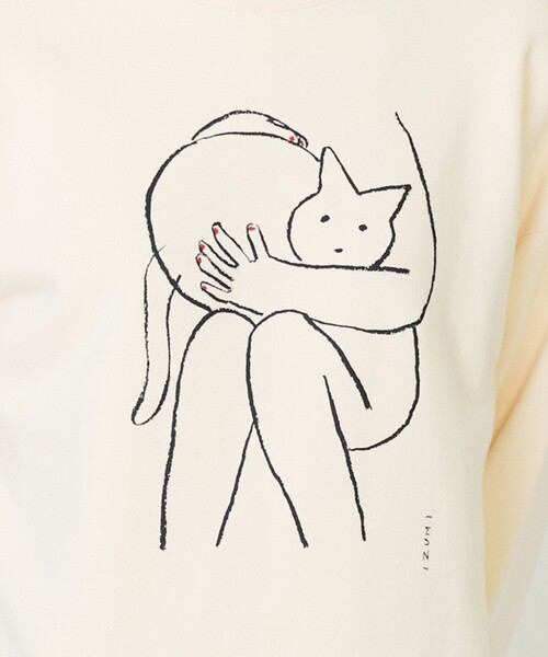 LOISIR(ロワズィール)の「《塩川いづみさんコラボ》度詰め裏毛イラストプリントスウェット(スウェット・レディース・アイボリー/モカ/グレー・FREE)」の13枚目の写真