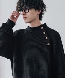 Rocky Monroe（ロッキーモンロー）の「オーバーサイズモックネックショルダーボタン畦編みニットセーター（ニット/セーター）」