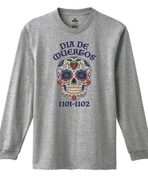 Ol' Basics（オール・ベーシックス） 長袖Tシャツ 死者の日 ドクロ 骸骨 プリント Tシャツ 長袖 トップス カットソー アメカジ カジュアル メンズ レディース ユニセックス