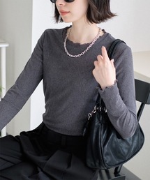 Uネック ボトルネック アソート長袖シアートップス
