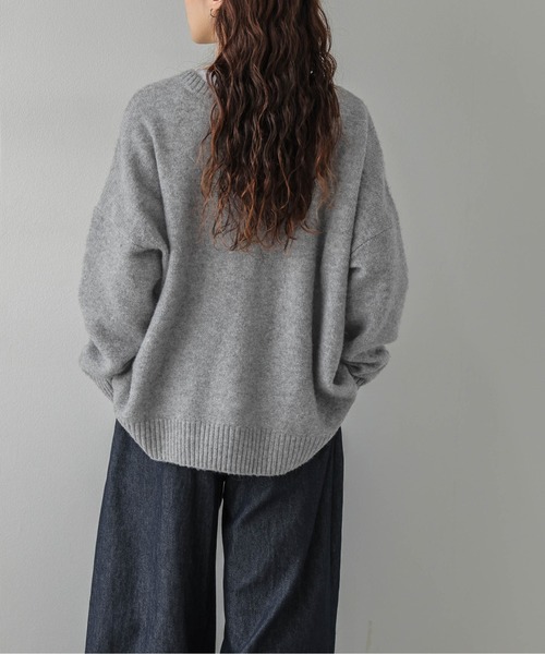 La-gemme(ラジェム)の「ヘンリーネック/ニットプルオーバー/シンプル(ニット/セーター・レディース・ブラウン/ブラック/アイボリー/グレー・フリー)」の14枚目の写真