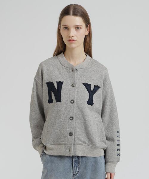 AVIREX(アヴィレックス)の「N.Y VINTAGE SWEAT CARDIGAN(カーディガン/ボレロ・レディース・グレー/ネイビー・F)」の2枚目の写真