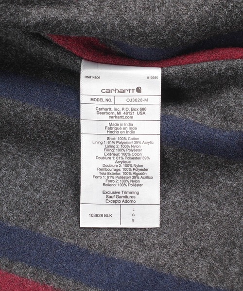 Carhartt(カーハート)の「【UT216】【Carhartt/カーハート】DUCK DETROIT JACKET / BLANKET LINED CRHTT-J001(その他アウター・メンズ・ブラウン/ブラック・LARGE/X-LARGE/MEDIUM)」の8枚目の写真
