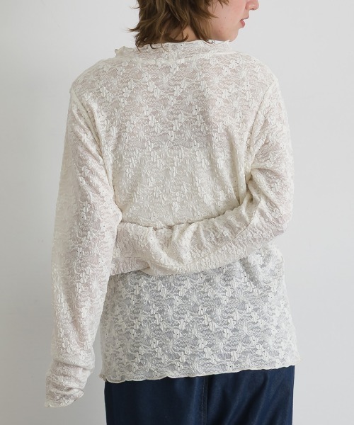 le colis（ルコリ）の「レース×ベロアモックネック メロープルオーバー（Tシャツ/カットソー・レディース・ブラウン/オフホワイト/スミクロ/ベージュ/ブラック・FREE）」の8枚目の写真