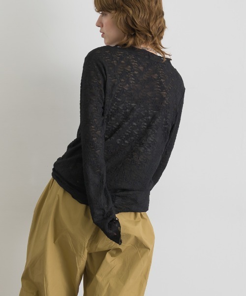 le colis（ルコリ）の「レース×ベロアモックネック メロープルオーバー（Tシャツ/カットソー・レディース・ブラウン/オフホワイト/スミクロ/ベージュ/ブラック・FREE）」の16枚目の写真