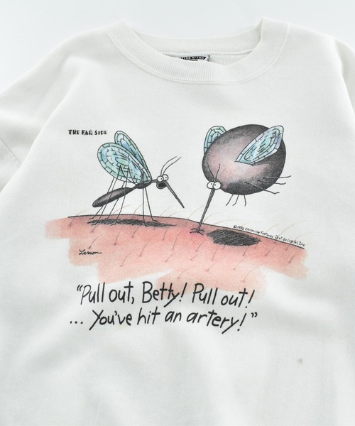 Lee(リー)の「【USED】80’s Lee “The Far Side Comic Mosquito” スウェット USA製(スウェット・メンズ・ホワイト・LARGE)」の2枚目の写真