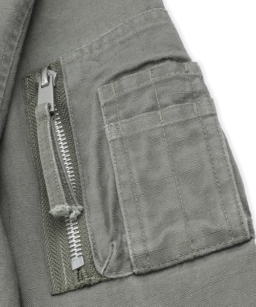 XTONZ(エクストーンズ)の「XJ141 マルチジッパー クロップ MA-1ジャケット (KHAKI)(ブルゾン・レディース・その他・MEDIUM/LARGE)」の2枚目の写真