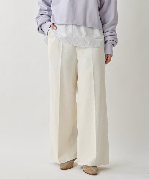 Whim Gazette(ウィムガゼット)の「ワンウォッシュコールパンツ/セットアップ可(その他パンツ・レディース・オフホワイト/ベビーピンク・38/36)」の8枚目の写真