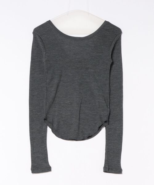 CLANE(クラネ)の「CLANE W FACE WOOL RIB TOPS(Tシャツ/カットソー・レディース・ダークグレー/ブラック/ホワイト・1/2)」の11枚目の写真