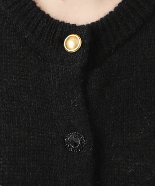 JOURNAL STANDARD relume(ジャーナルスタンダード レリューム)の「《追加》ビジューボタンカーディガン(カーディガン/ボレロ・レディース・ブラック/チャコールグレー・FREE)」の9枚目の写真