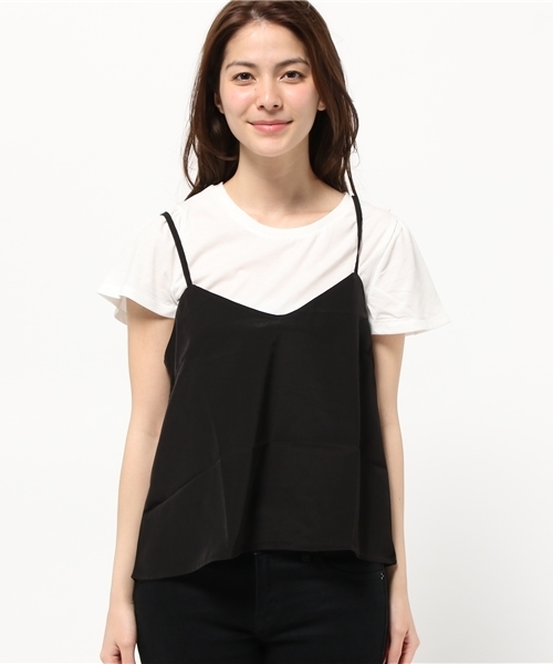 earth music&ecology（アースミュージックアンドエコロジー）の「【2016Summer】【SET ITEM】キャミソール+Tシャツセット（Tシャツ/カットソー・レディース・ブラック/カーキ/サックスブルー/オレンジ・SMALL/MEDIUM）」の5枚目の写真