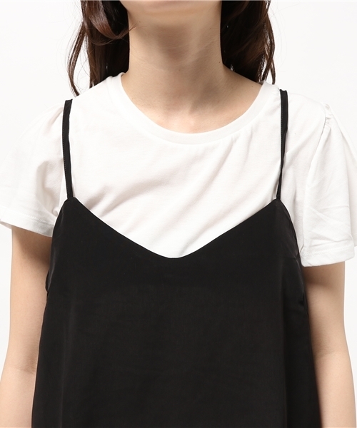 earth music&ecology（アースミュージックアンドエコロジー）の「【2016Summer】【SET ITEM】キャミソール+Tシャツセット（Tシャツ/カットソー・レディース・ブラック/カーキ/サックスブルー/オレンジ・SMALL/MEDIUM）」の8枚目の写真