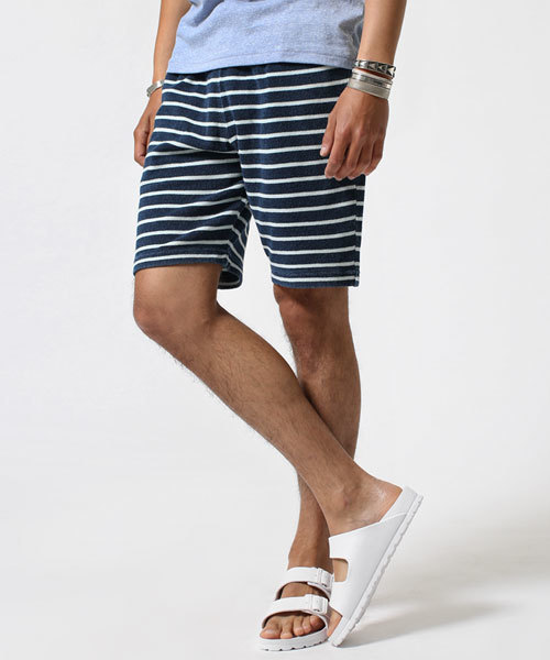 NANO universe(ナノユニバース)の「ROYAL PALM/RPインディゴパイルボーダーショーツ(その他パンツ・メンズ・その他2/その他1・SMALL/LARGE/MEDIUM)」の2枚目の写真