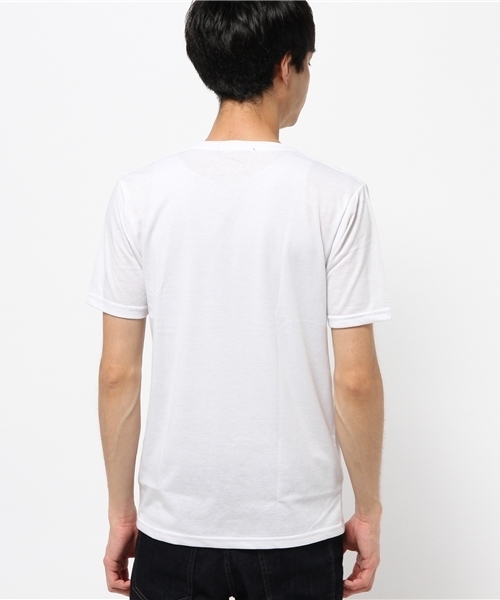 VENCEEXCHANGE（ヴァンスエクスチェンジ）の「ワンポイント刺繍半袖T（Tシャツ/カットソー・メンズ・オフホワイト/コーラル/ピンク/ブラック・MEDIUM/SMALL/LARGE）」の6枚目の写真