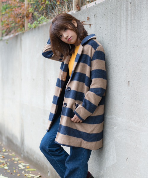 MANGROVE(マングローブ)の「【MANGROVE WOMEN'S】ミドルチェスターコート(ダッフルコート・レディース・ブラック/ブラックミックス/ブルー系その他/ブルー系その他2/ベージュ/ブラック×ホワイト/ブラック系その他・XX-LARGE/3L/MEDIUM/SMALL/LARGE)」の6枚目の写真