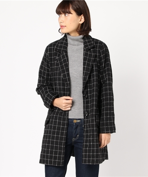 MANGROVE(マングローブ)の「【MANGROVE WOMEN'S】ミドルチェスターコート(ダッフルコート・レディース・ブラック/ブラックミックス/ブルー系その他/ブルー系その他2/ベージュ/ブラック×ホワイト/ブラック系その他・XX-LARGE/3L/MEDIUM/SMALL/LARGE)」の4枚目の写真