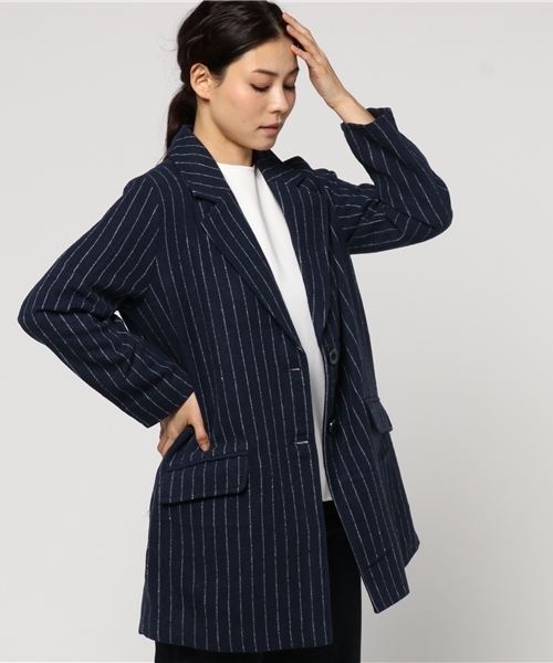 MANGROVE(マングローブ)の「【MANGROVE WOMEN'S】ミドルチェスターコート(ダッフルコート・レディース・ブラック/ブラックミックス/ブルー系その他/ブルー系その他2/ベージュ/ブラック×ホワイト/ブラック系その他・XX-LARGE/3L/MEDIUM/SMALL/LARGE)」の7枚目の写真