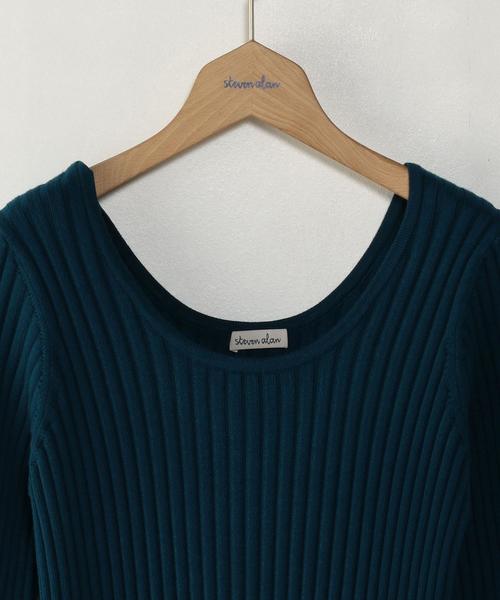 Steven Alan（スティーブンアラン）の「＜Steven Alan＞RIB KNIT SHORT SLEEVE ONE-PIECE/ﾜﾝﾋﾟｰｽ◆（ワンピース・レディース・オフホワイト/オレンジ/ダークグリーン・FREE）」の5枚目の写真